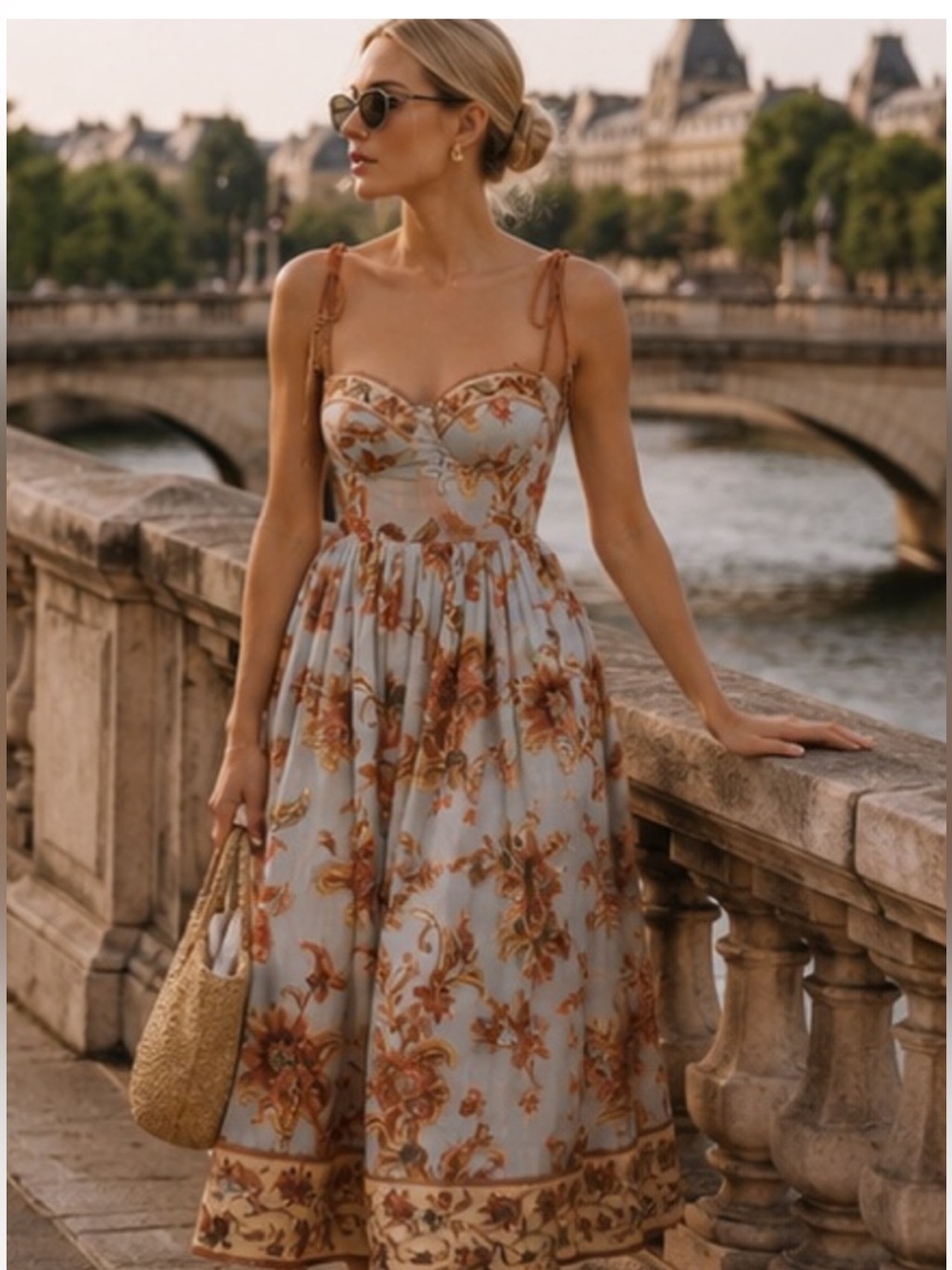 Zimmermann Aster paisley cotton bustier dress